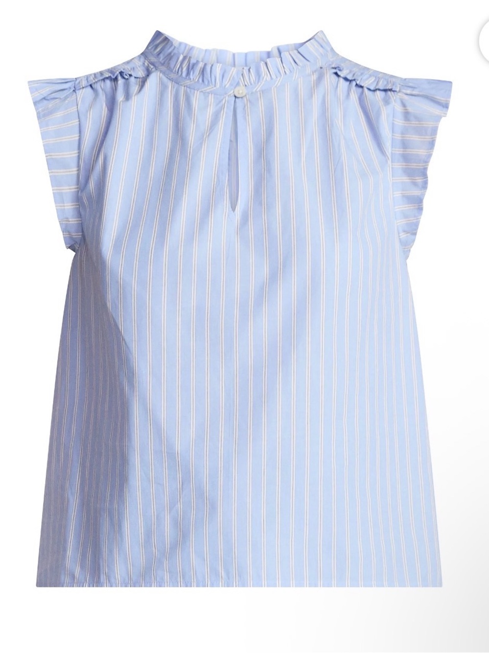 Blue Striped Ruffle Sleeve Blouse - Picture 2 of 2